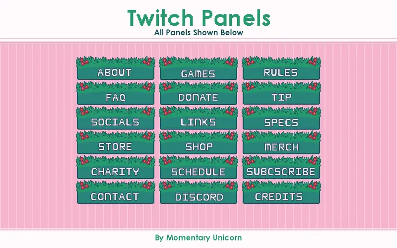 Green Twitch Panels - Cute Grassy Patch