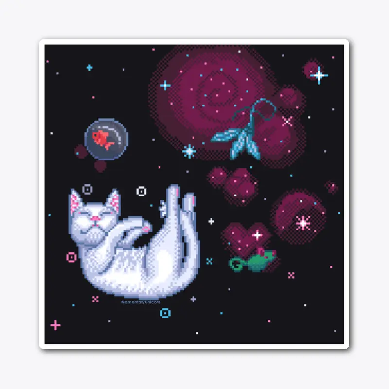 Zero Gravity Cat Dreaming In Space