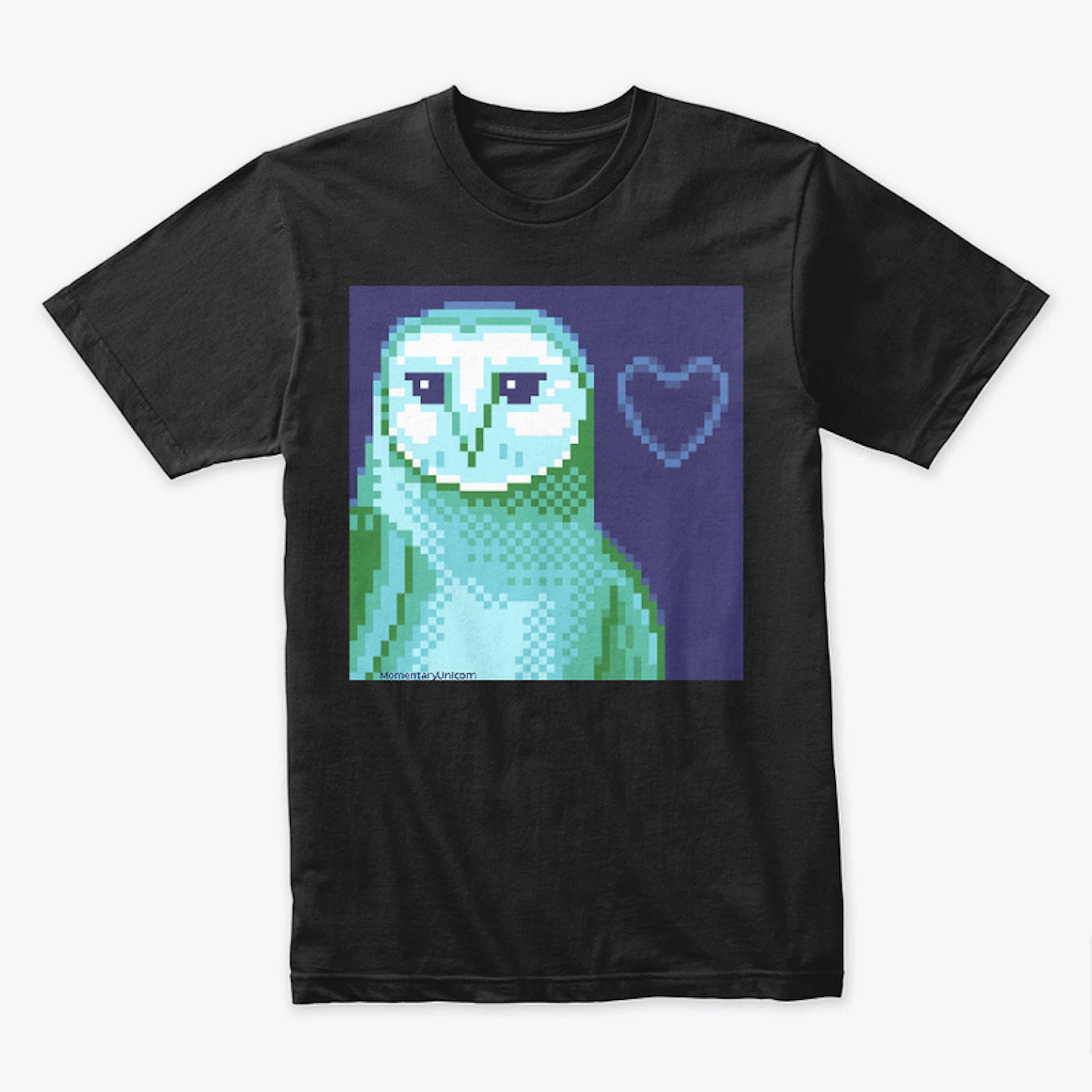 Barn Owl With Heart Pixel Art
