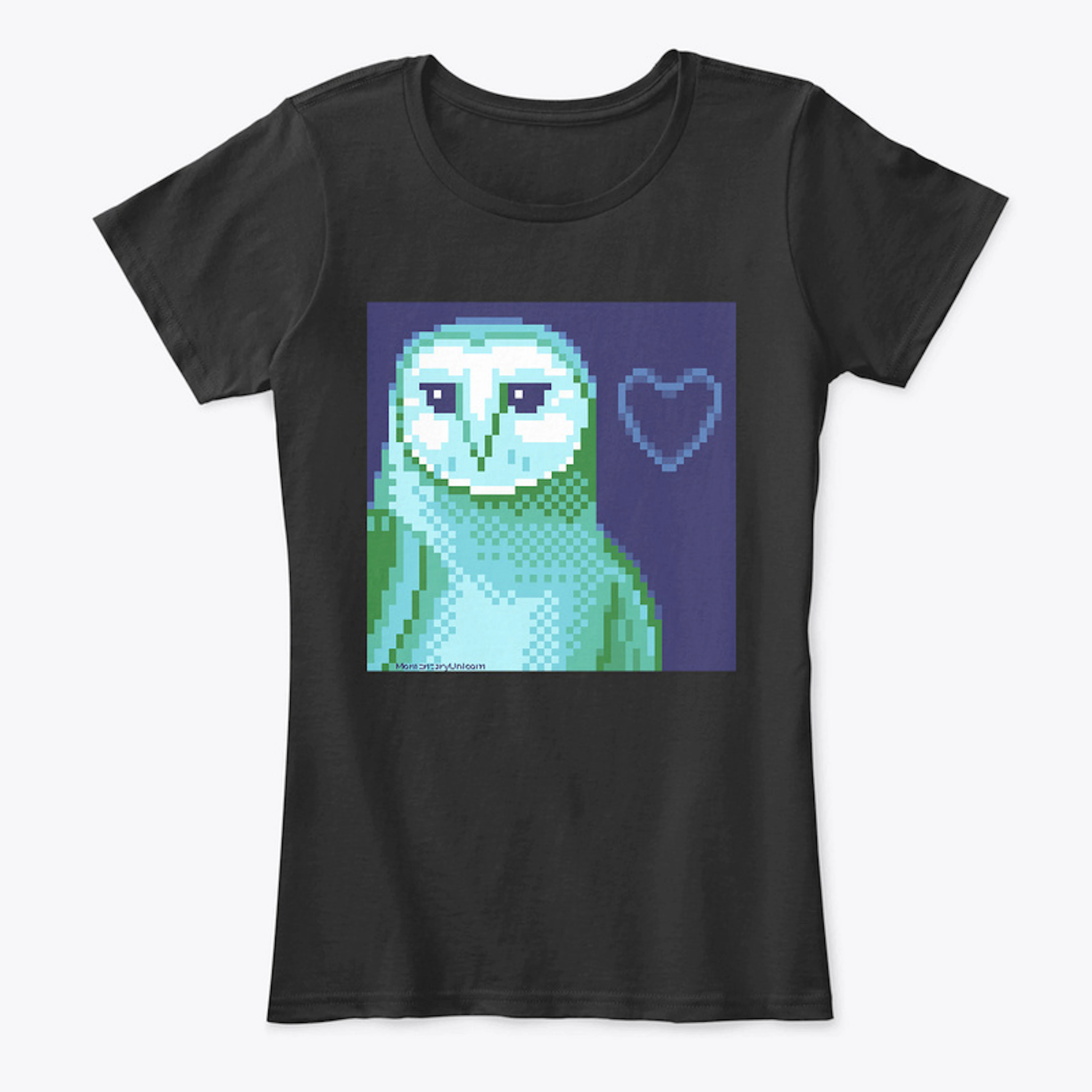 Barn Owl With Heart Pixel Art