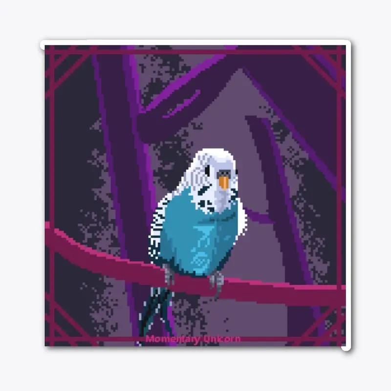 Cute Pixel Art Budgie